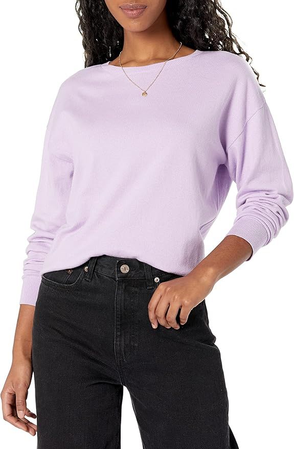 The Drop Women's Corrine Loose Long Sleeve Pullover Crew Neck Sweater | Amazon (US)