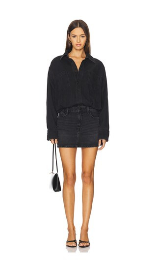 Good American Denim Shirt Dress in Black. - size XXXL/3X | Revolve Clothing (Global)