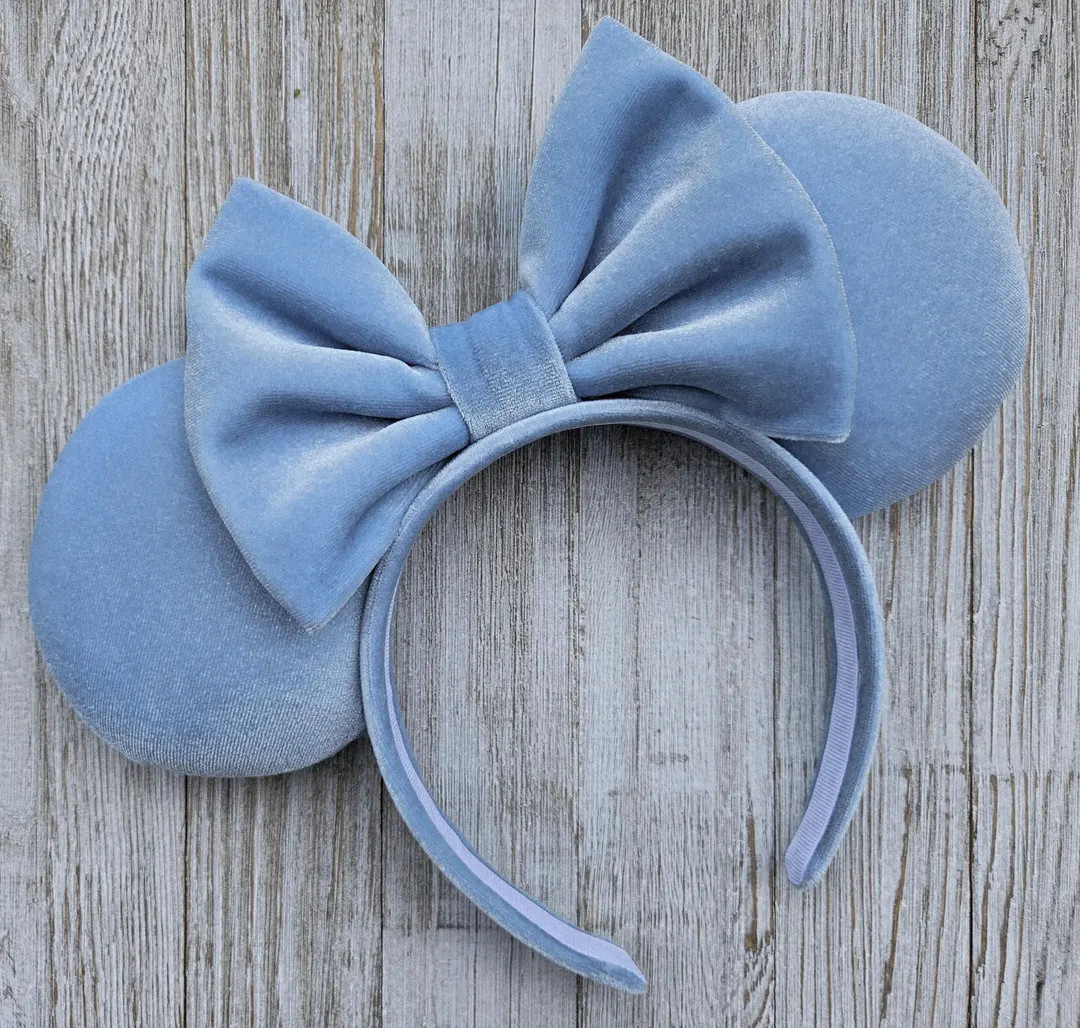 Blue Velvet Minnie Mouse Ears, Mouse Ears, Disney Ears, Minnie Mouse Ears, Mickey Mouse Ears - Et... | Etsy (Global)