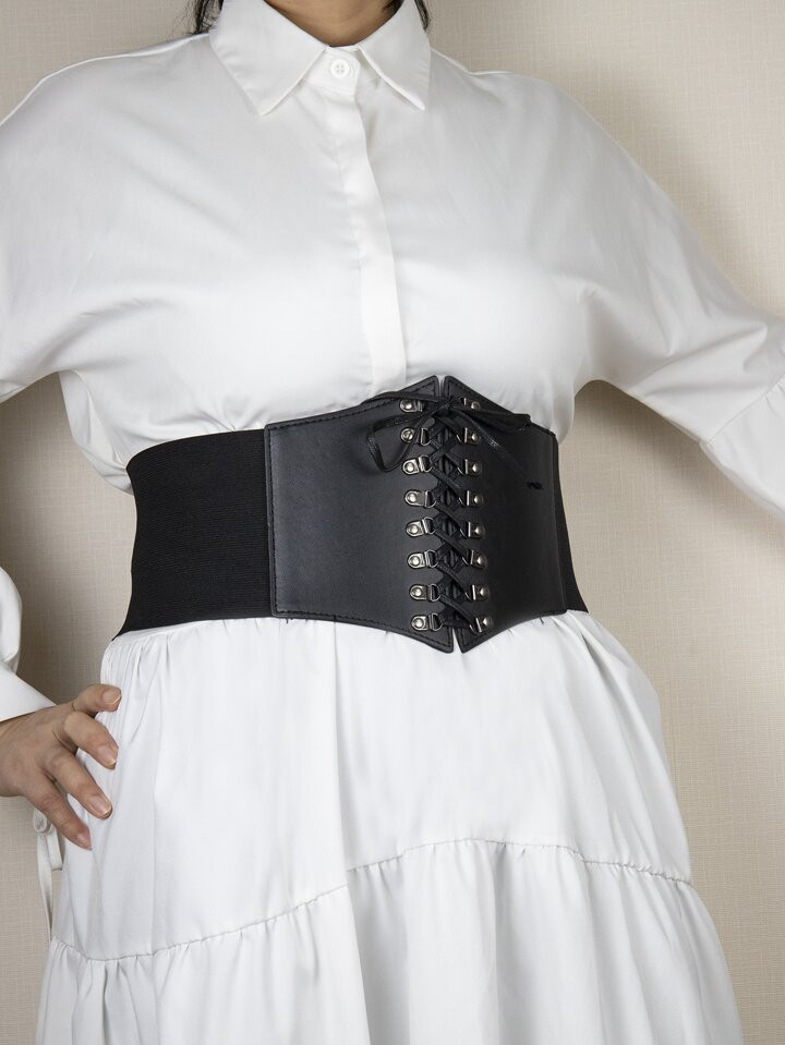 Steampunk Trendy Plus Size Lace-up Corset Belt for Dress | SHEIN