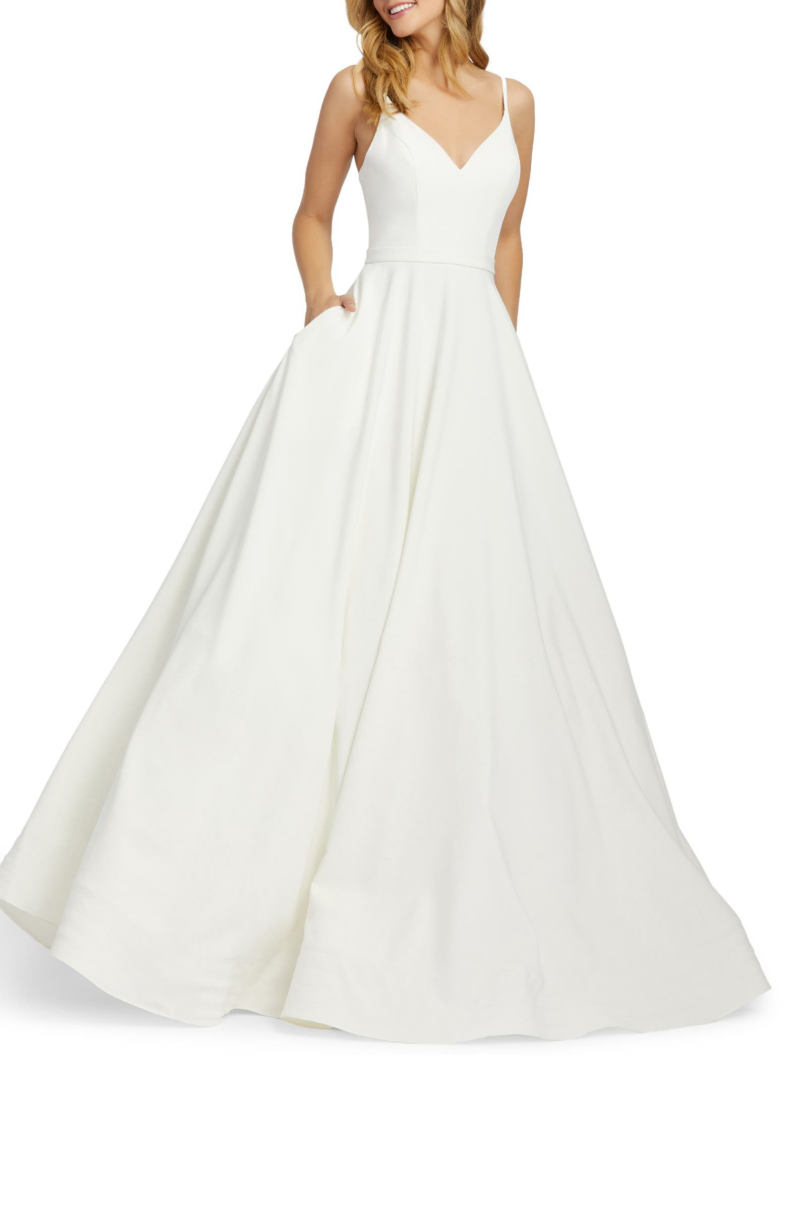 V-Neck Crepe Ballgown | Nordstrom