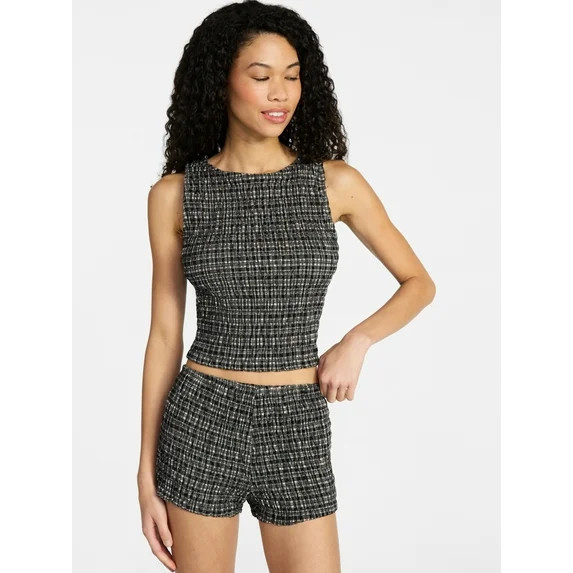 No Boundaries Smocked Tank Top and Shorts Set, 2-Piece, Women's XXS-XXL | Walmart (US)