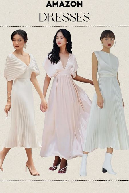 Formal dresses, spring dresses, Amazon dress, Amazon formal dress, cocktail dress, wedding guest dress, pleated dress, satin dress

#LTKSeasonal #LTKfindsunder50 #LTKwedding