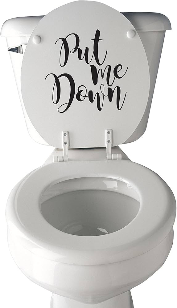 Bathroom Decor Toilet Put Me Down Decal Toilet Bathroom Seat Vinyl Sticker Sign I Funny Bathroom ... | Amazon (US)