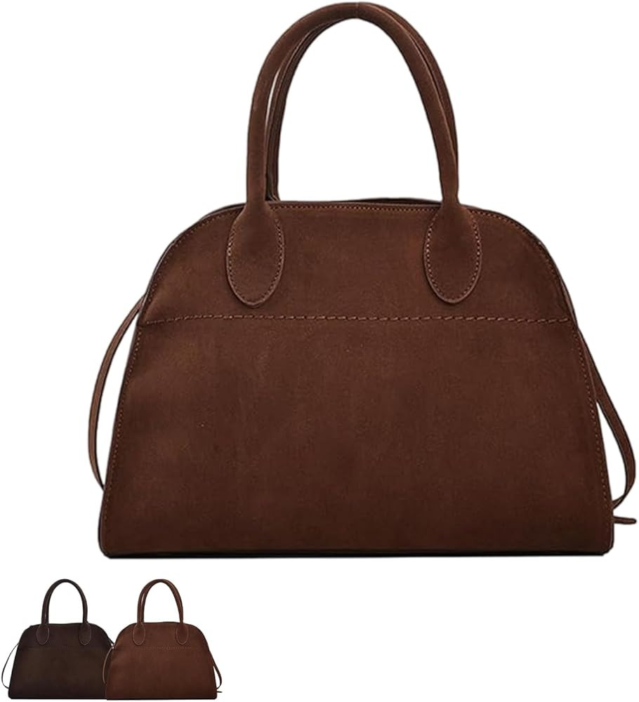 Womens Suede Tote Bag, Faux Leather Tote Bag for Women Vintage Top Handle Bag Fashion Retro Shoul... | Amazon (US)
