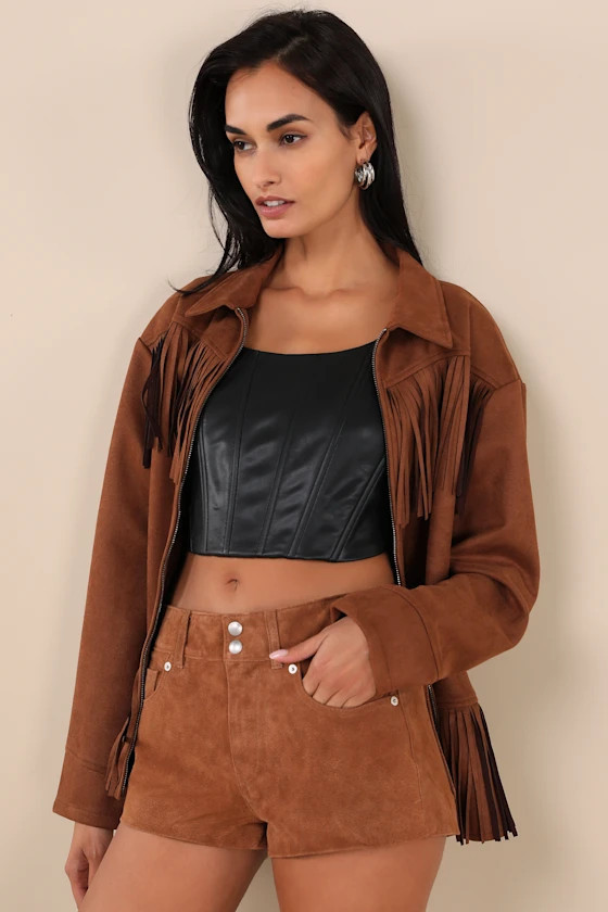 Fortune Cookie Brown Suede Shorts | Lulus