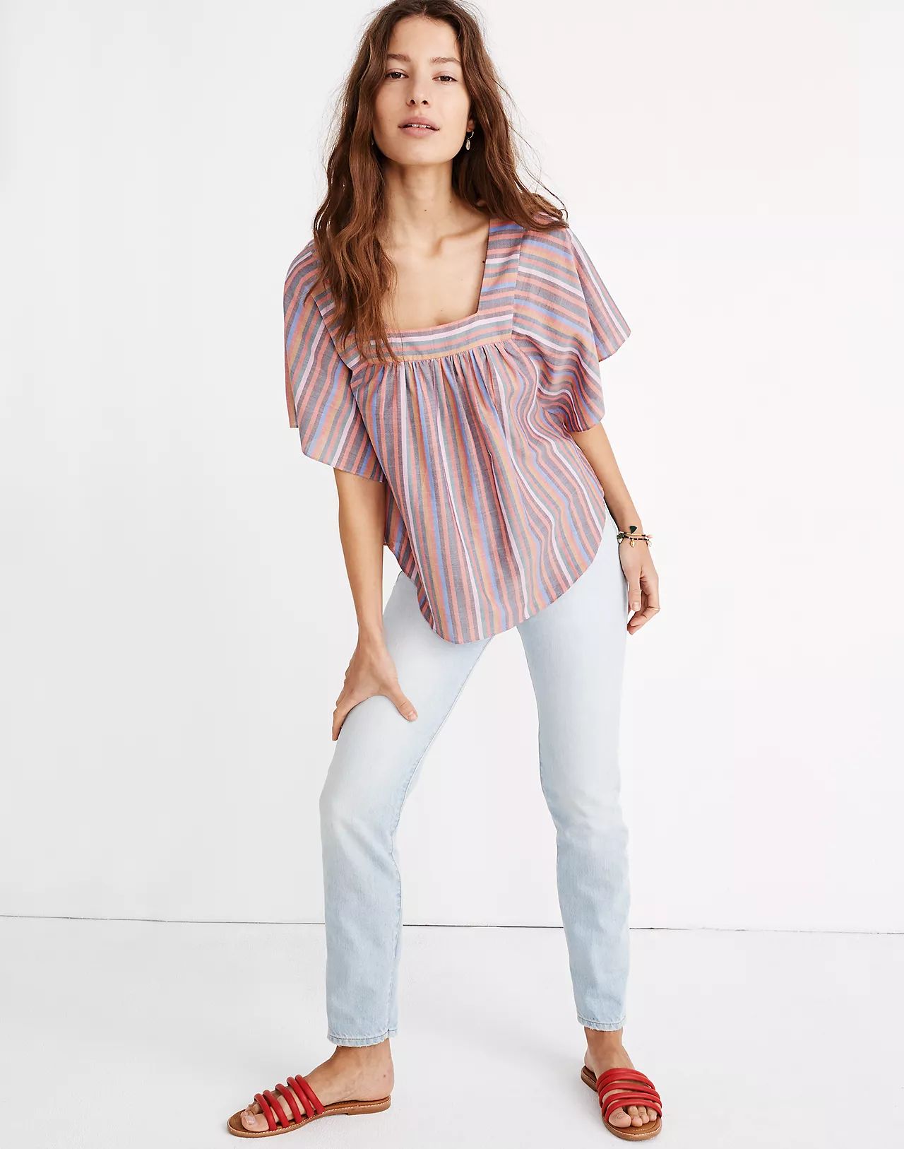 Butterfly Top in Rainbow Stripe | Madewell