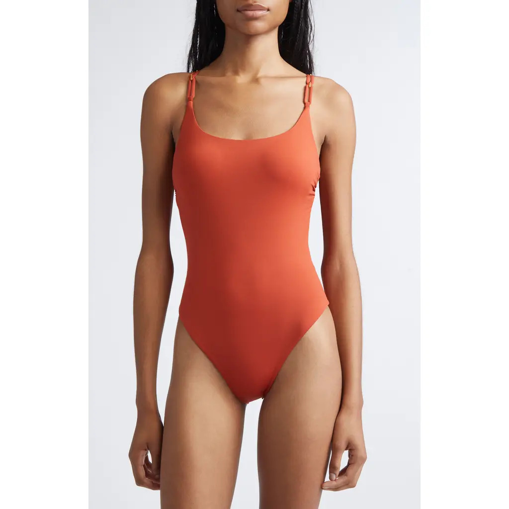 Max Mara Chcarezza Beachwear One-Piece Swimsuit in Coral at Nordstrom, Size X-Small | Nordstrom