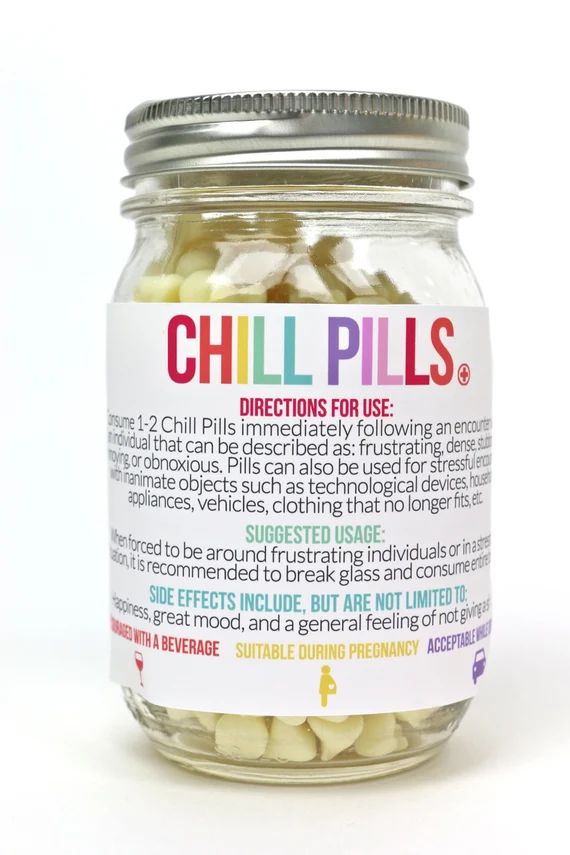 PRINTABLE Chill Pill Labels Chill Pill Jar Labels Easy DIY | Etsy | Etsy (US)