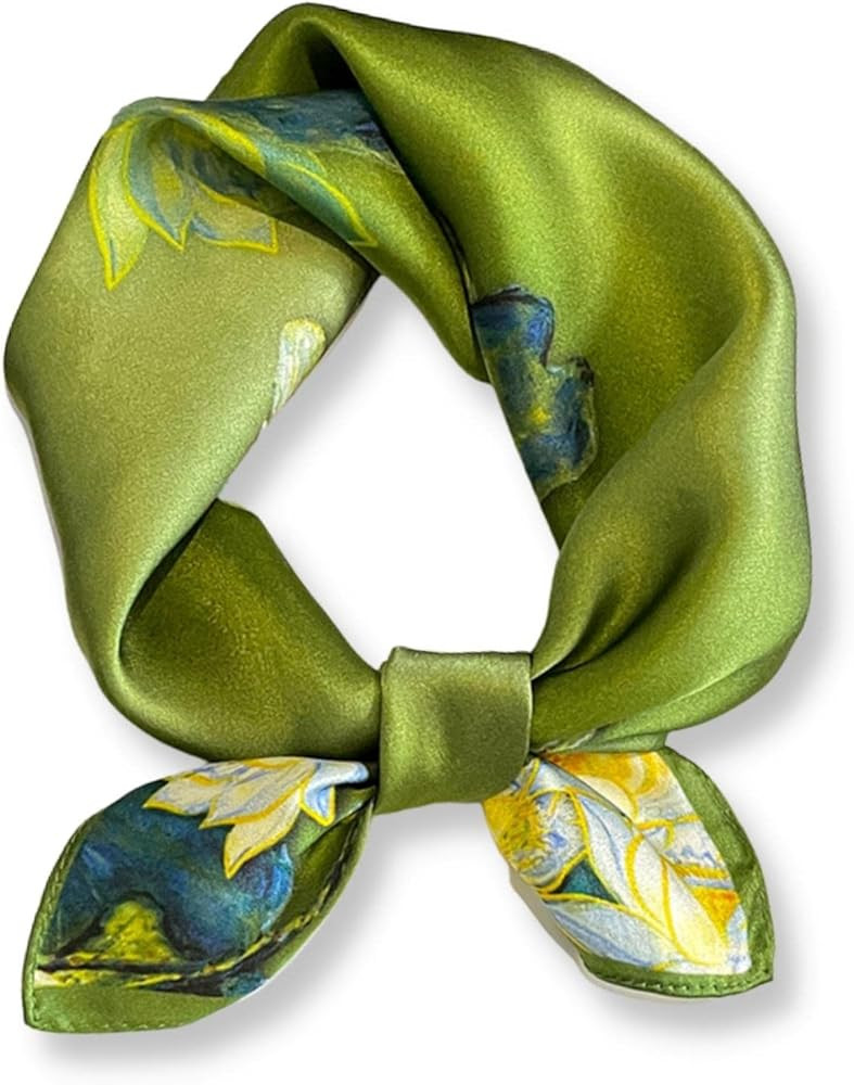 PoeticEHome 100% Mulberry Silk Neck Scarf 21"x21" Small Square Scarfs for Women Gift Packed | Amazon (US)