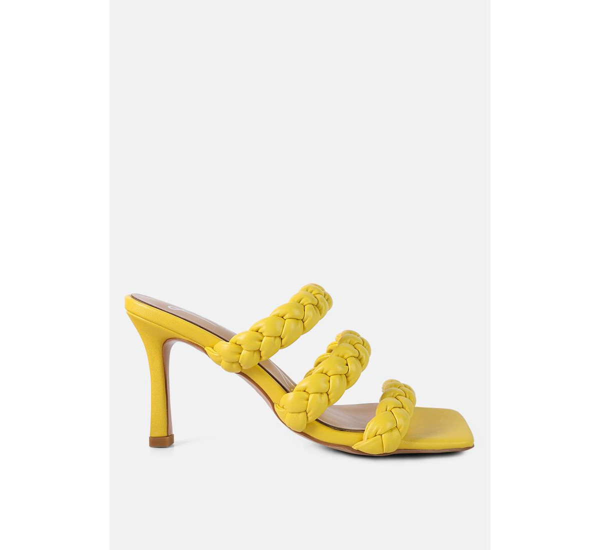Womens High Bae Braided Strap Casual Heels Sandal - Yellow | Macy's