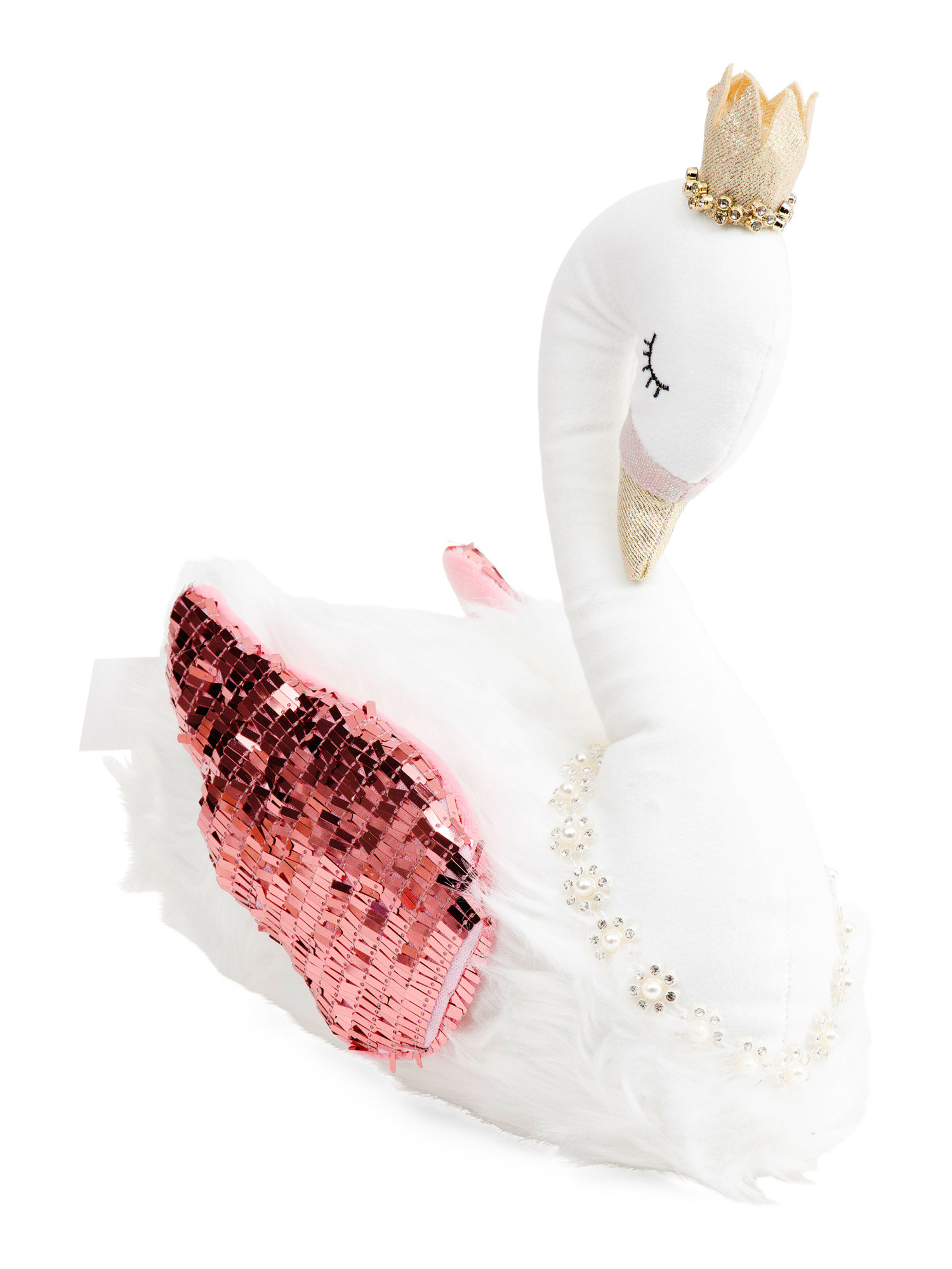 13in Plush Swan Decor With Crown | TJ Maxx