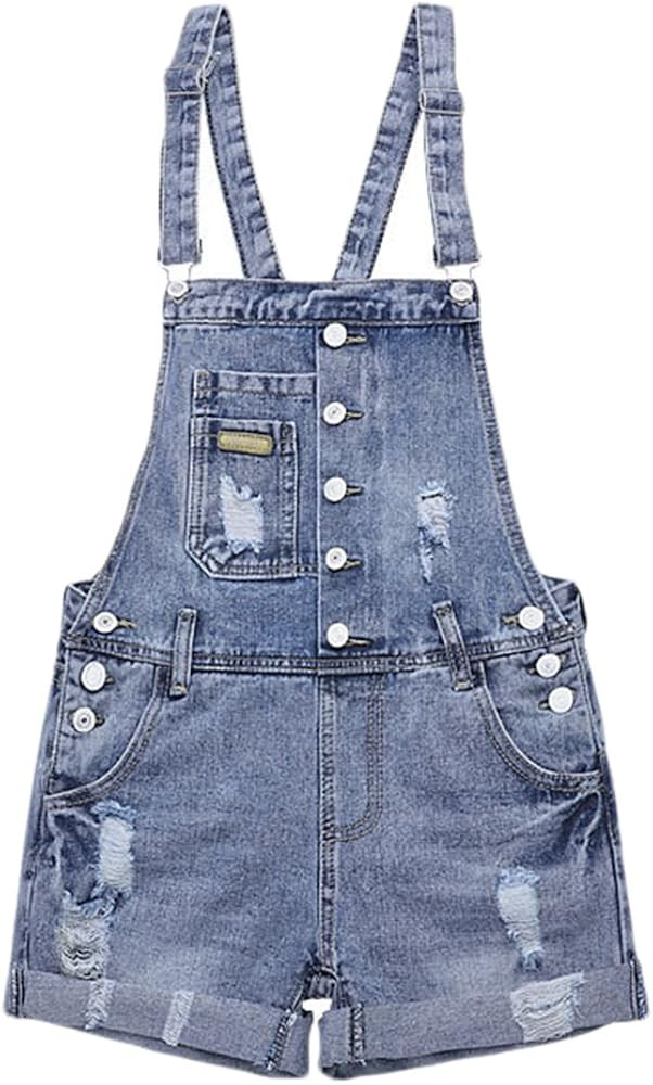 AvaCostume Womens Wash Jumper Denim Overall Shorts | Amazon (US)