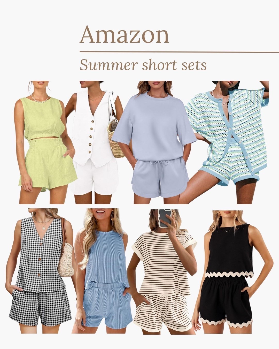 Rounded up these warm weather short sets for Summer — all from Amazon!

#LTKStyleTip #LTKSeasonal