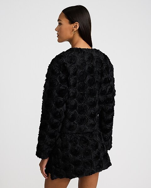 Rosette Collarless Jacket | Express