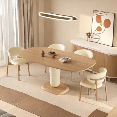 Natural Cream Wood Dining Table - Warm & Sturdy | Wayfair North America