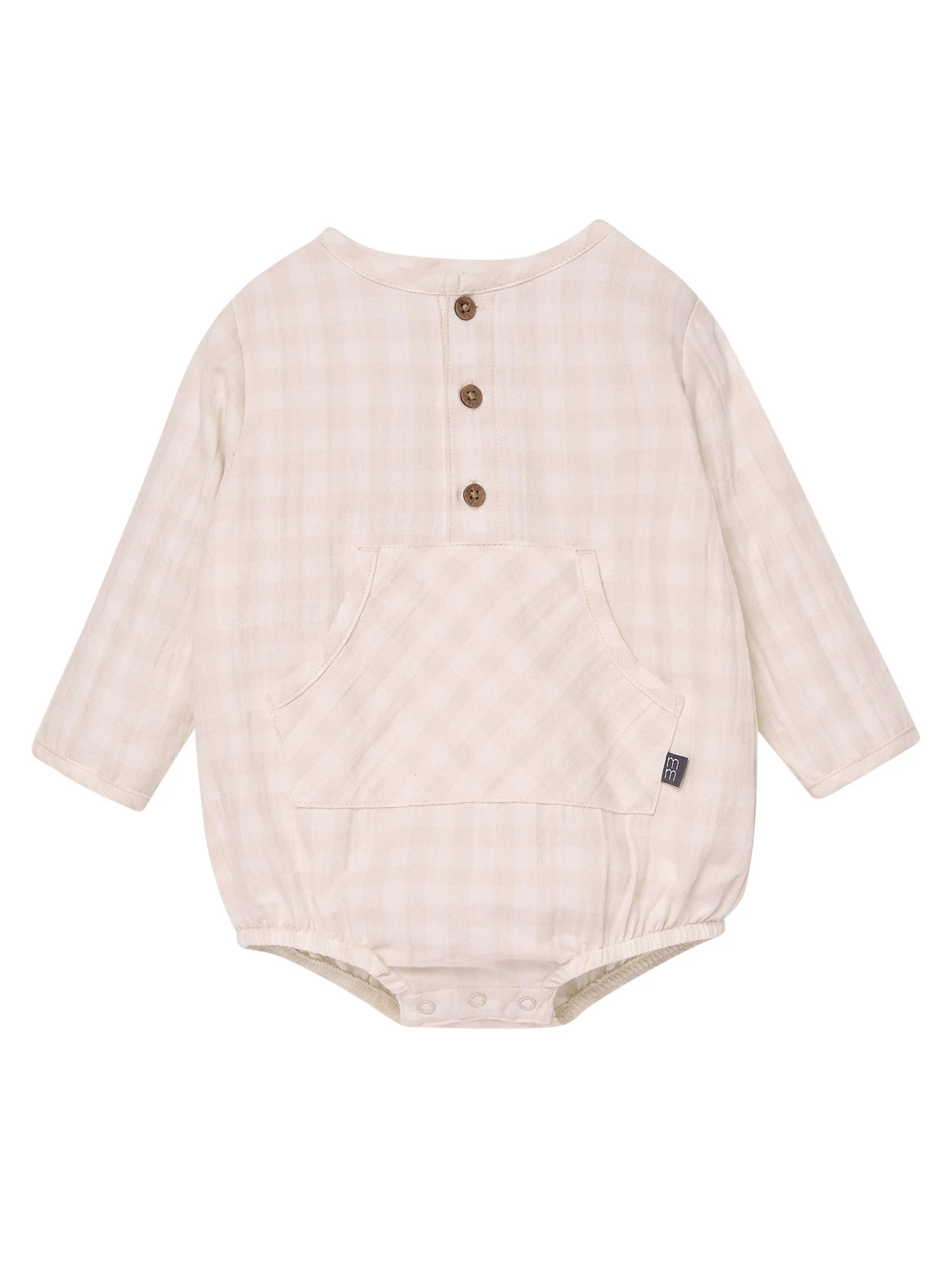 Modern Moments by Gerber Baby Boy Henley Dumpling Romper with Kanga Pocket, Sizes 0/3 Months - 24... | Walmart (US)