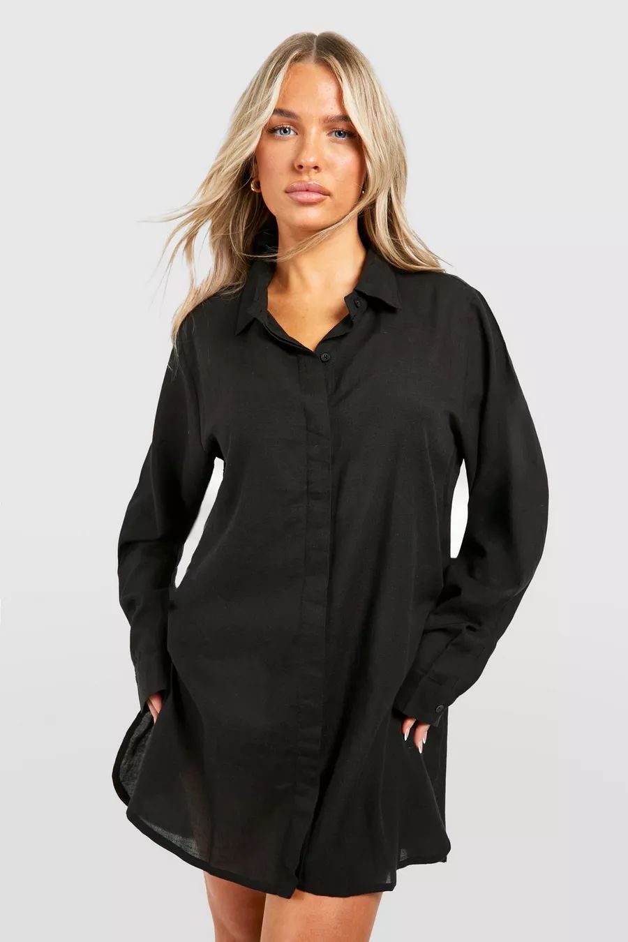 2 Pack Oversized Linen Look Beach Shirts | Boohoo.com (US & CA)