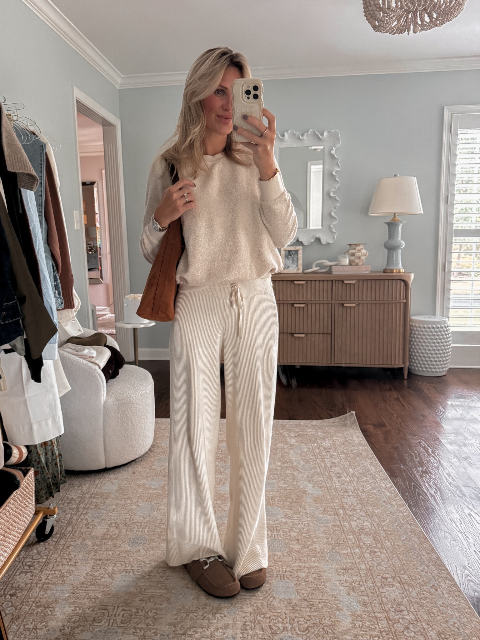 Cozy fall lounge outfit in the softest ribbed knit pants from Abercrombie x Kathleen Post! 

#LTKSeasonal #LTKFindsUnder100 #LTKStyleTip