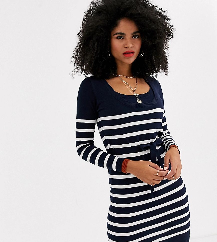 Mamalicious Maternity nursing knitted sweater dress in navy stripe-Multi | ASOS (Global)