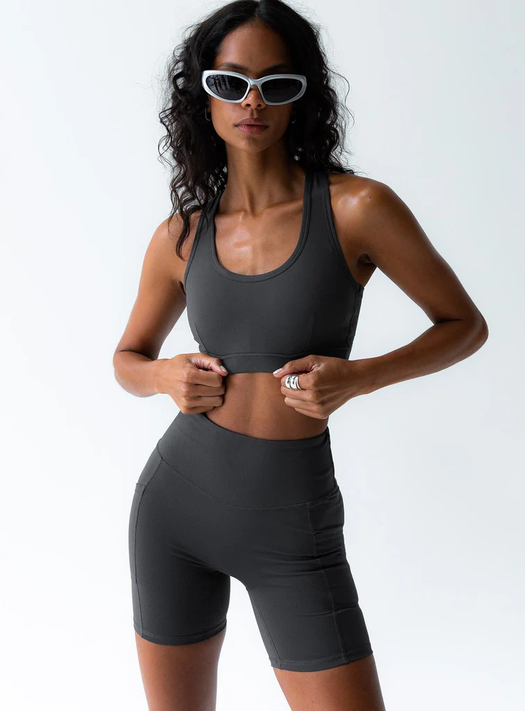 Conquer Activewear Shorts Grey | Princess Polly AU