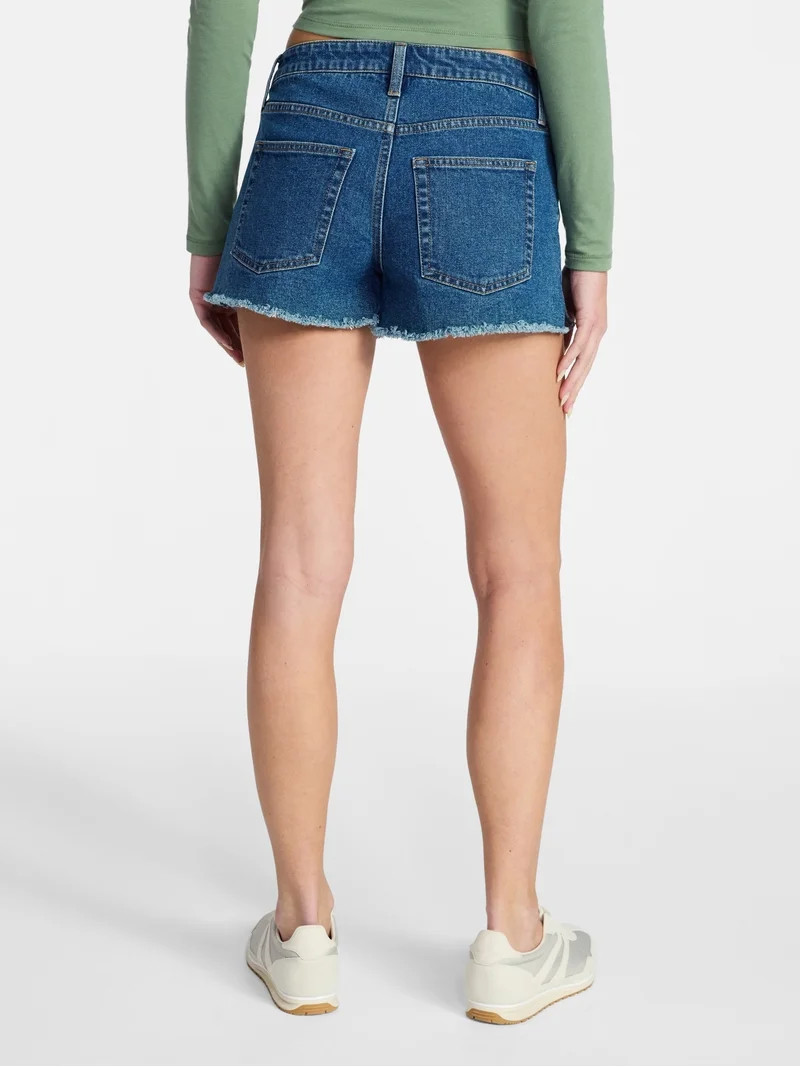 No Boundaries Mid-Rise Denim Shorts, 3" Inseam, Women's 00-20 | Walmart (US)