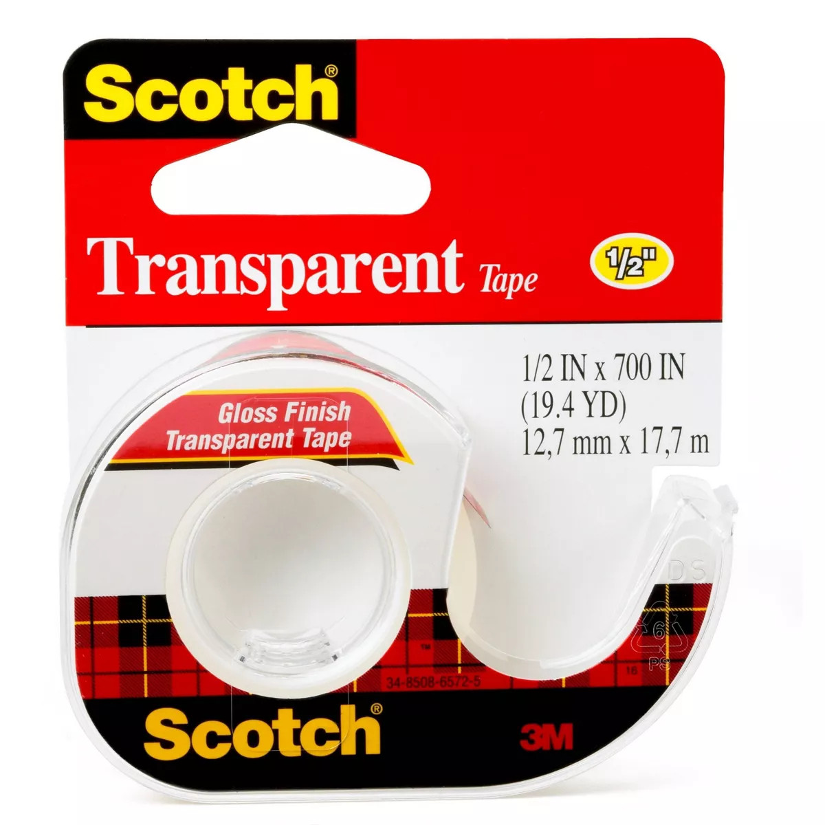 Scotch Transparent Tape Gloss Finish 1/2 in x 700' | Target