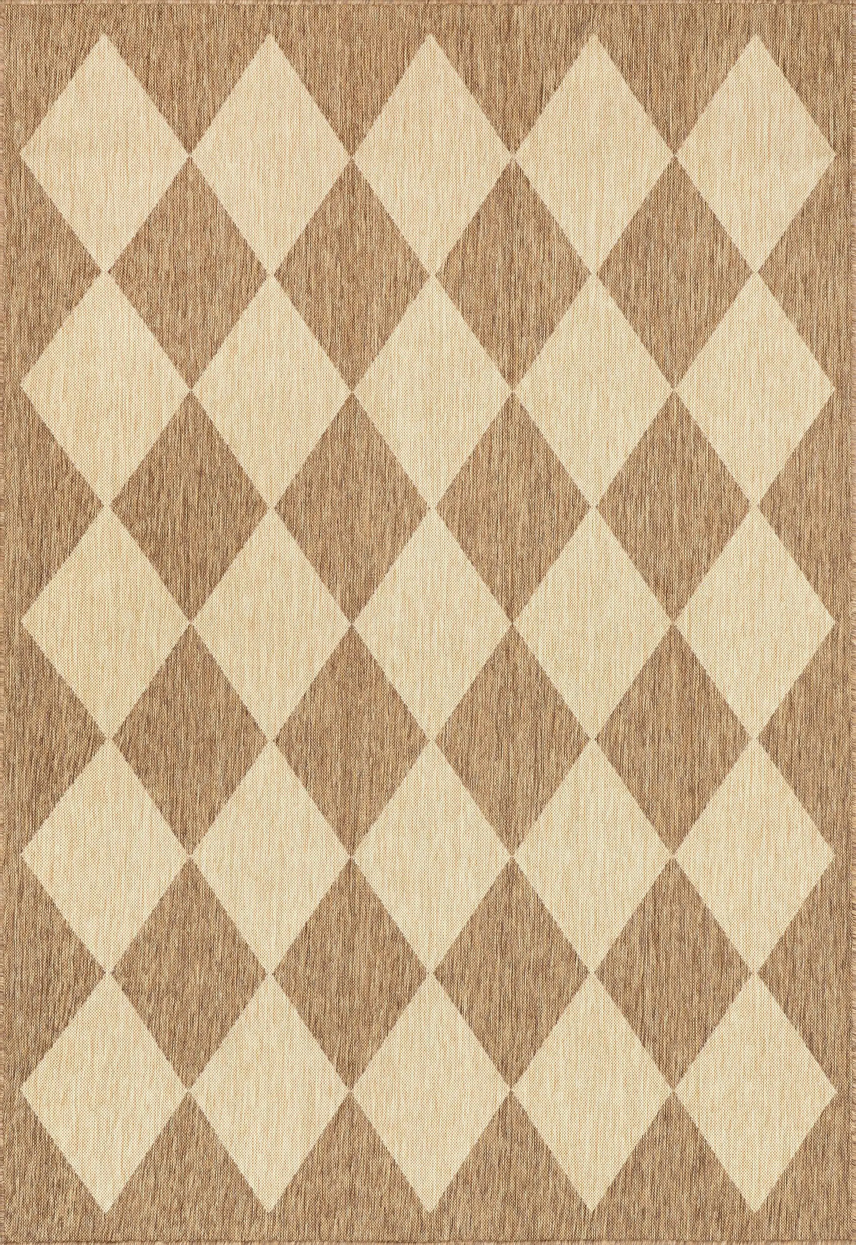 Adelaide Harlequin Indoor/Outdoor Rug | Brown | Rugs USA