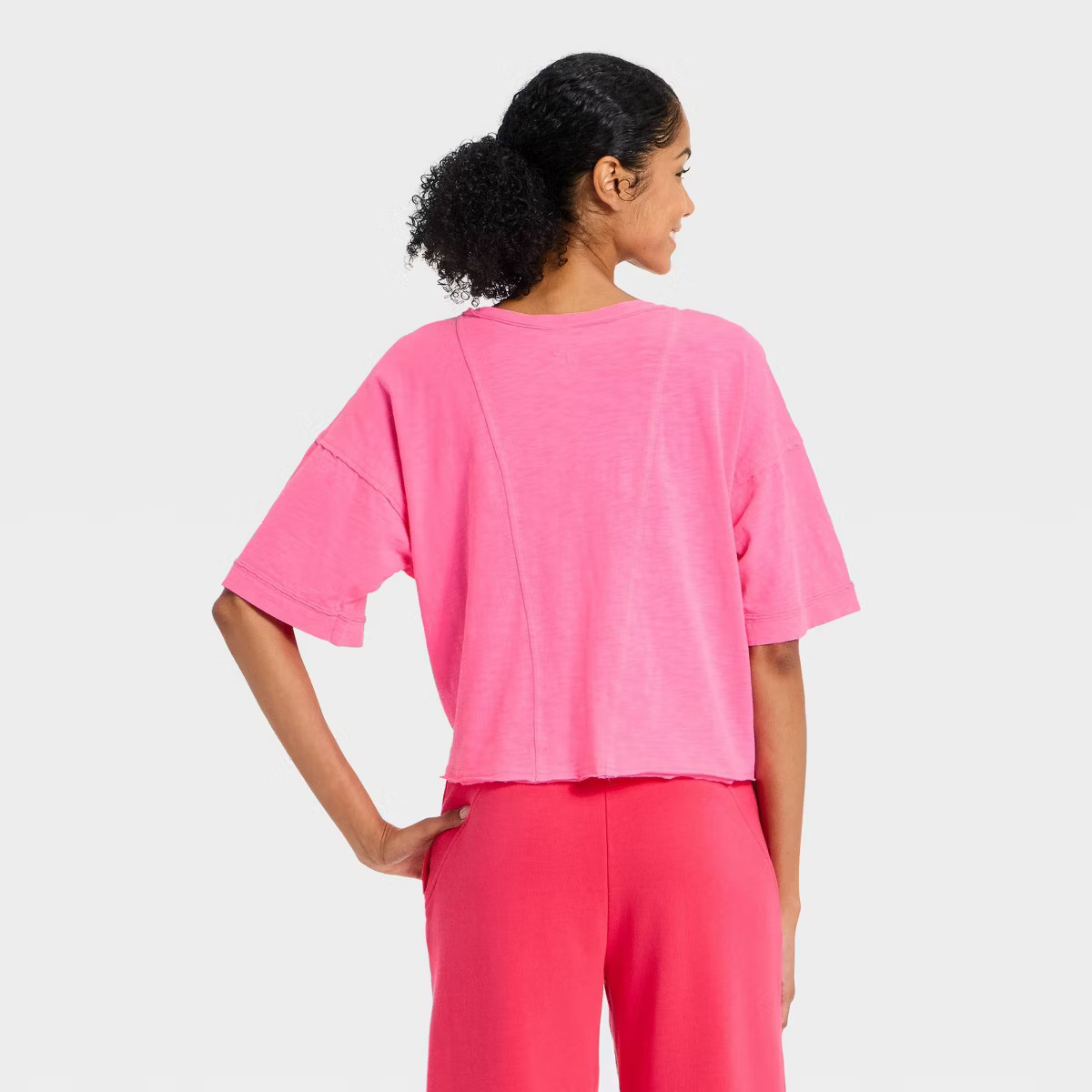 Women's Slub Boxy Short Sleeve Top - JoyLab™ | Target