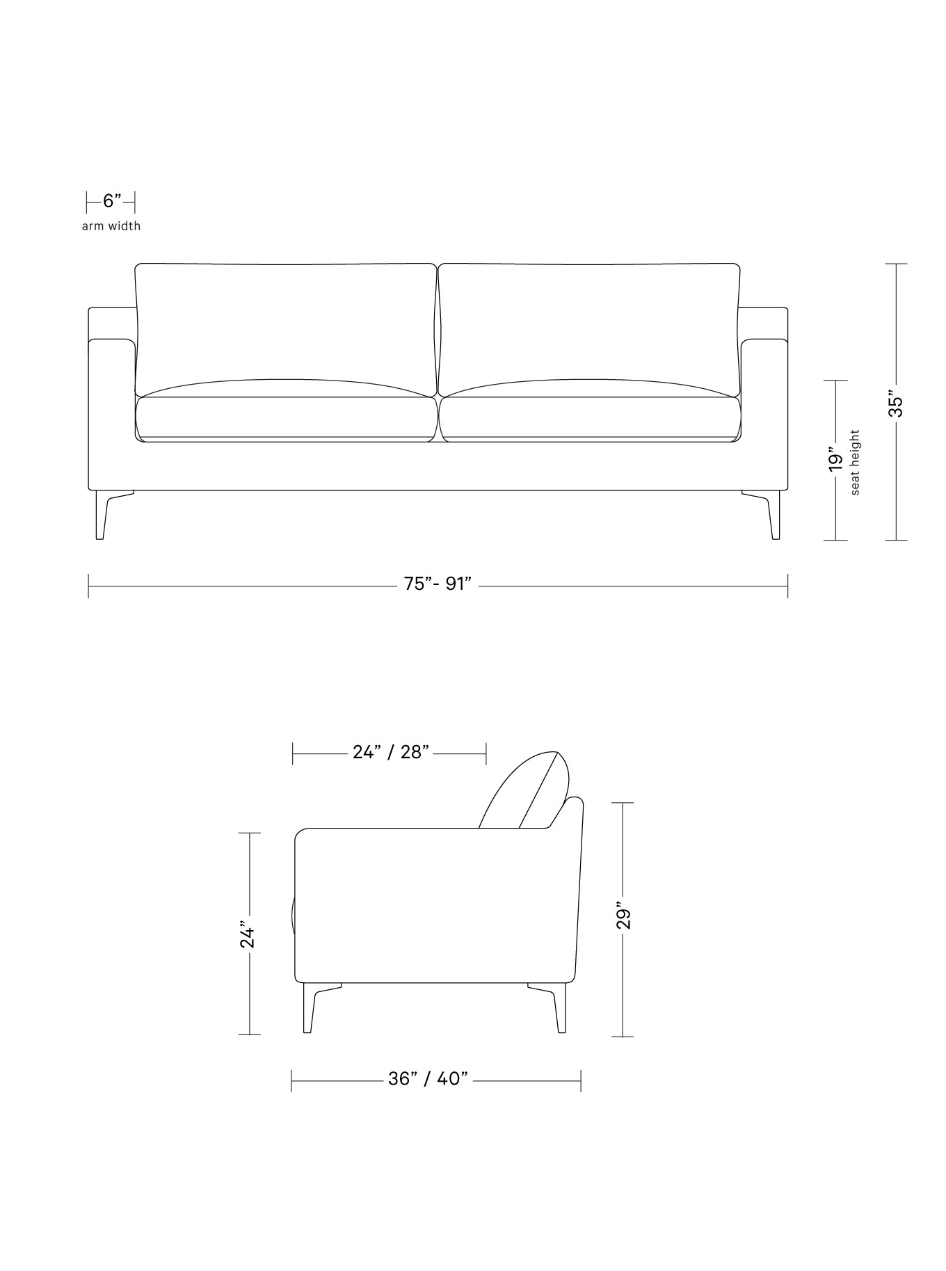 Sloan Fabric 2-Seat Sofa | Interior Define