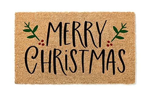 Merry Christmas Door Mat | Christmas Doormat, Premium Quality, Thick 100% Coir Coconut Husk Front... | Amazon (US)