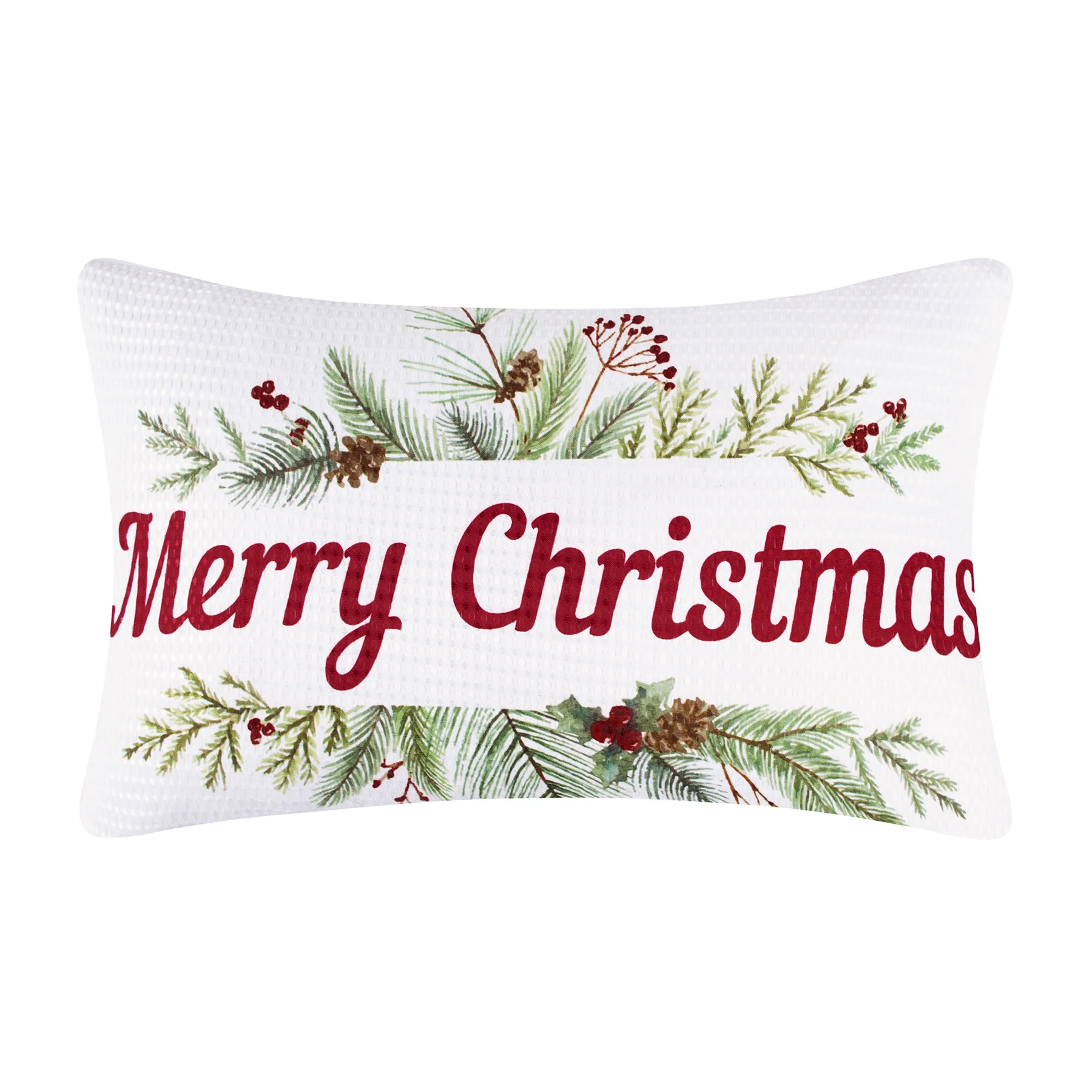 Pine & Plaid Printed Merry Christmas Pillow | Levtex Home