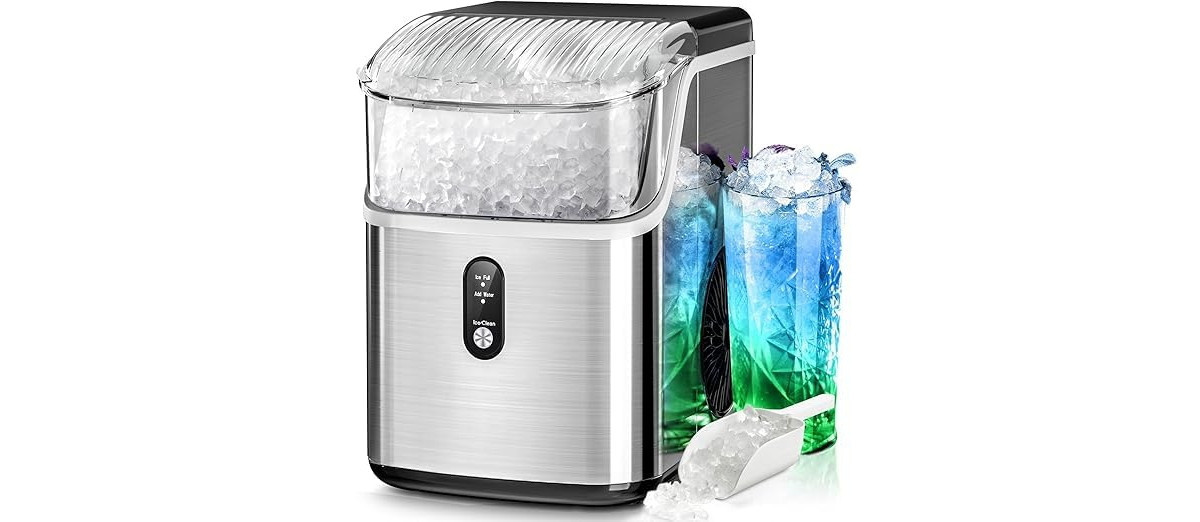 Nugget Ice Makers Ice Maker Machine,35lbs/Day,One-Click Operation,Self-Cleaning Countertop Ice Machine,Stainless Steels Upgrade - Silver | Macy's