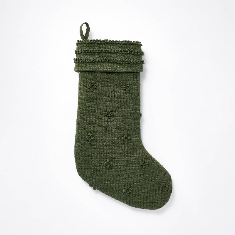 Textural Woven Holiday Stocking Green - Threshold&#8482; designed with Studio McGee | Target