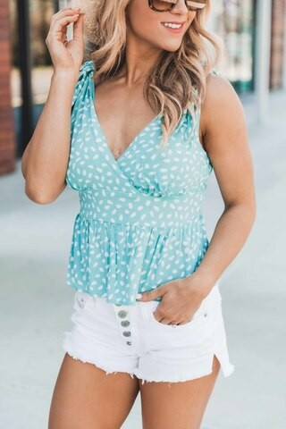 Won't Wait Forever Mint Printed Cropped Tank | The Pink Lily Boutique