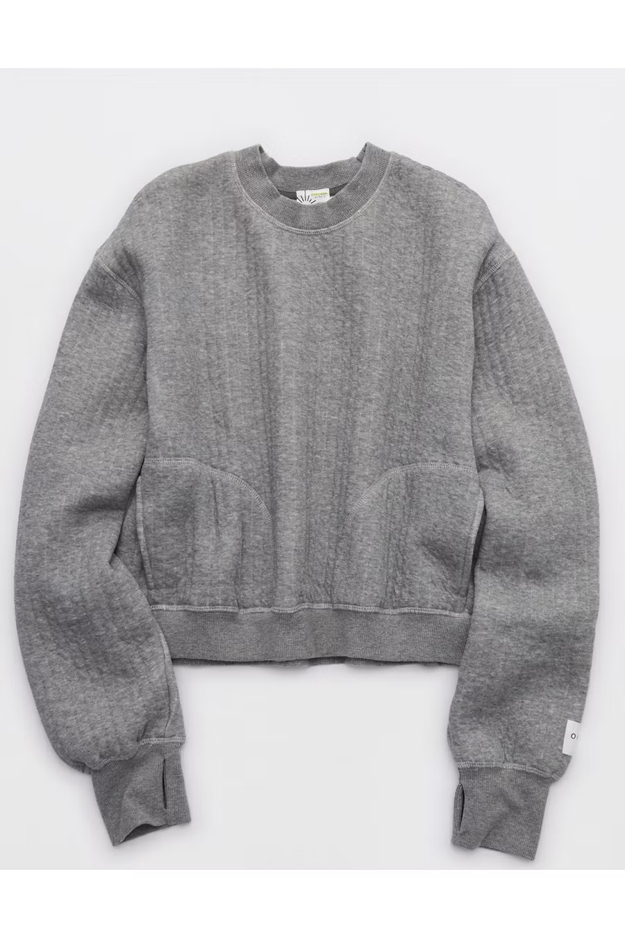 OFFLINE By Aerie Coffee Run Crewneck Women's Dark Heather Gray M | American Eagle Outfitters (US & CA)