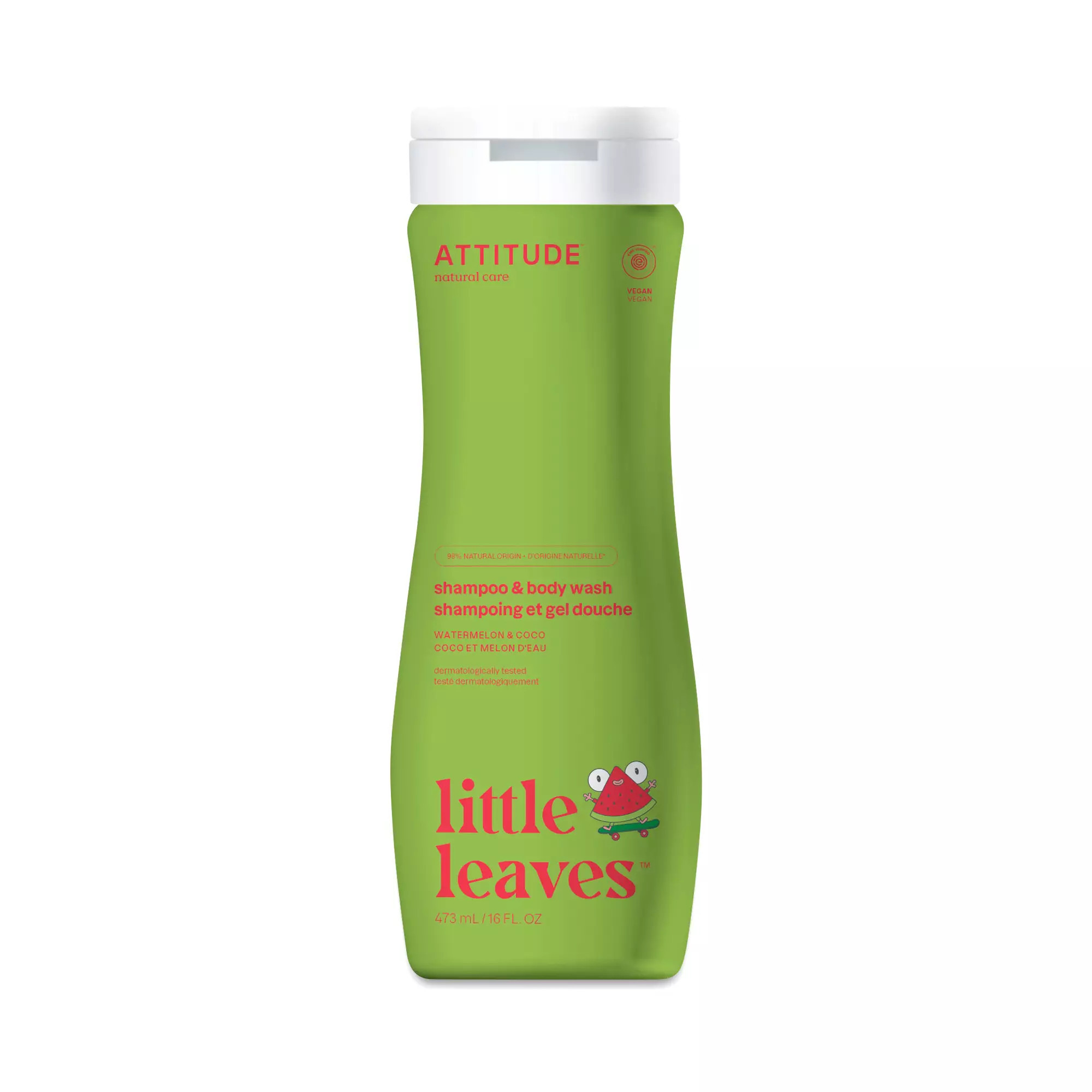 Attitude Little Leaves Shampoo & Body Wash, Watermelon & Coco 16 fl oz bottle | Thrive Market