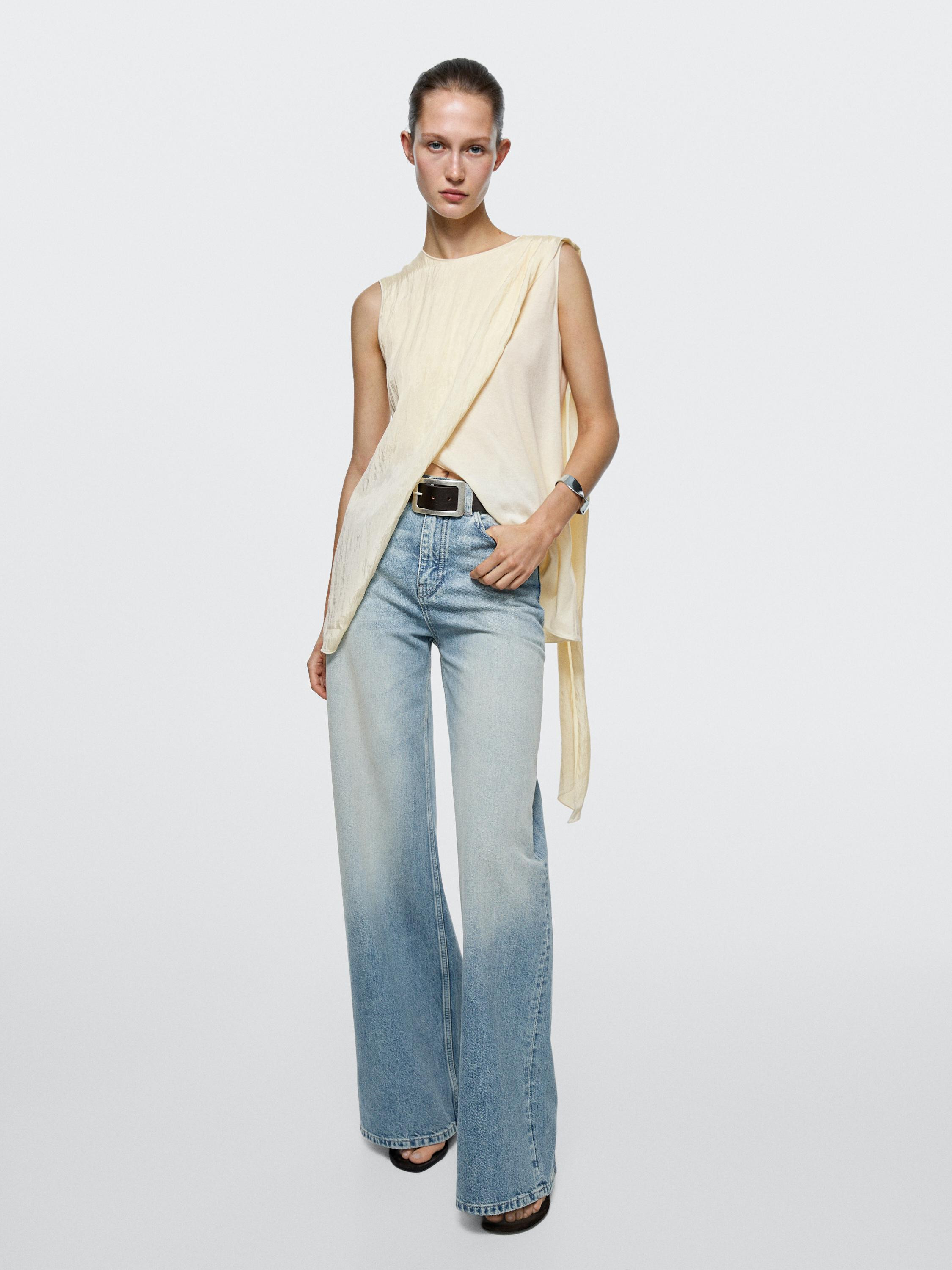 Jeans mit weitem Bein und hohem Bund | Massimo Dutti DE