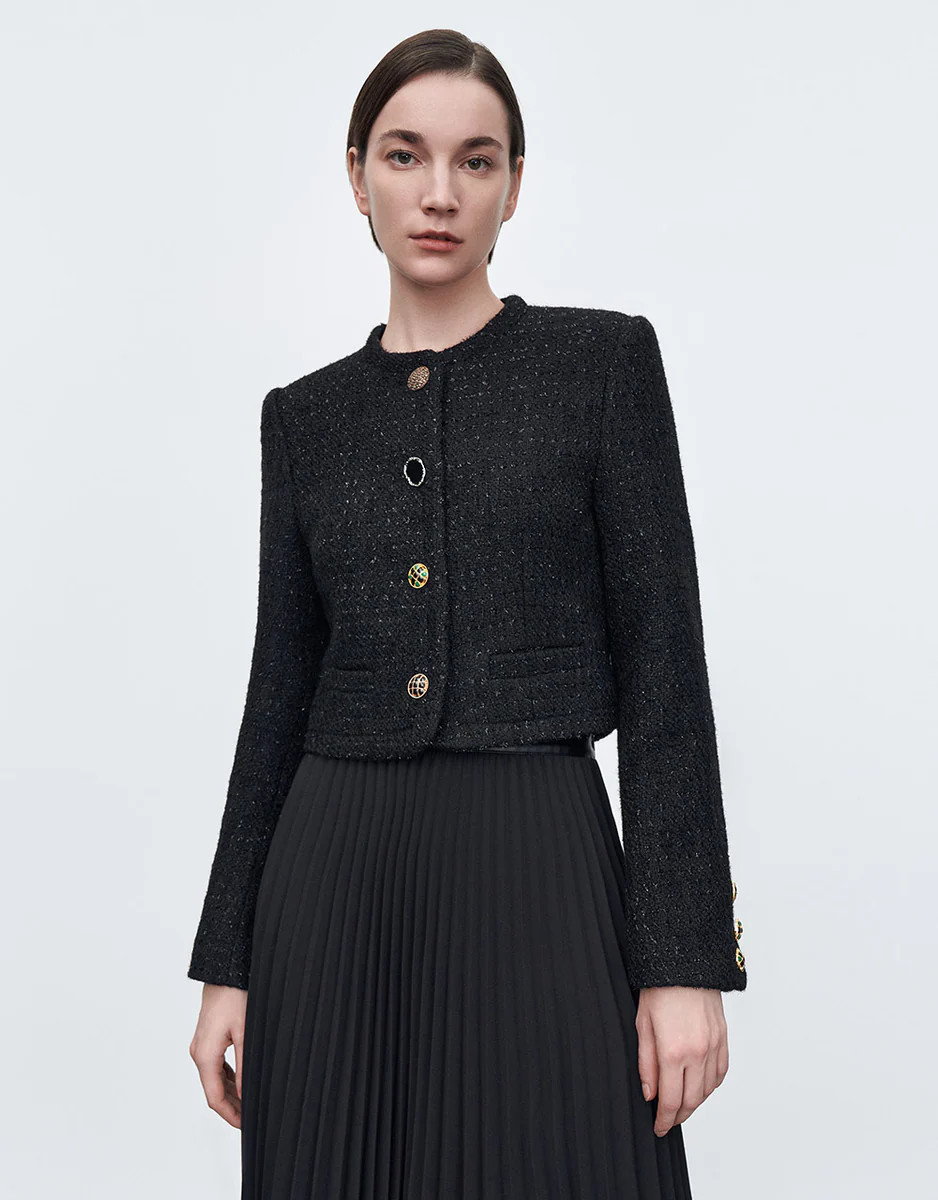 Tweed Cropped Jacket | Urban Revivo