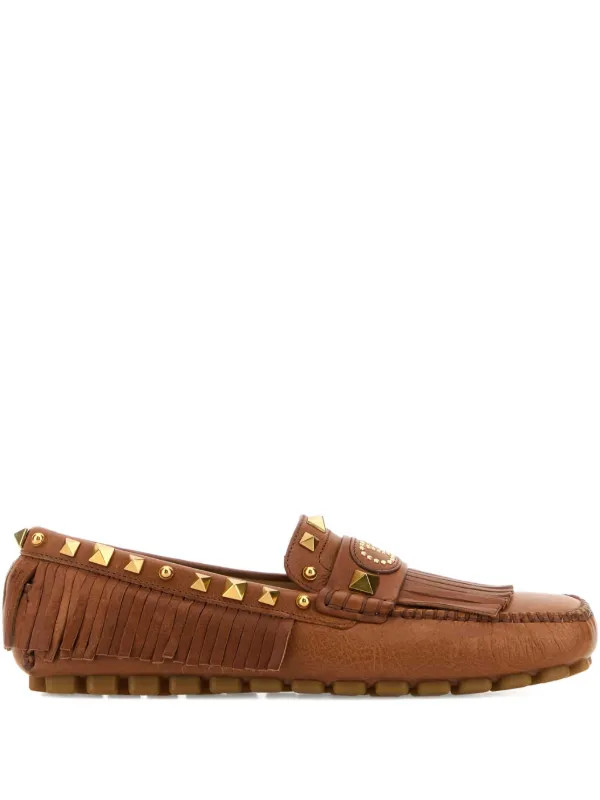 Valentino Garavani Fastaway Driver Loafers | Brown | FARFETCH | Farfetch Global
