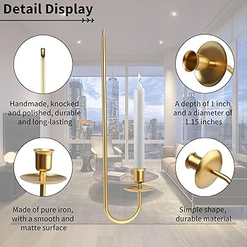 Metal Wall Candle Sconces Holder - Modern Candle Sconces Wall Decor Set of 2, Hanging Wall Candle... | Amazon (US)