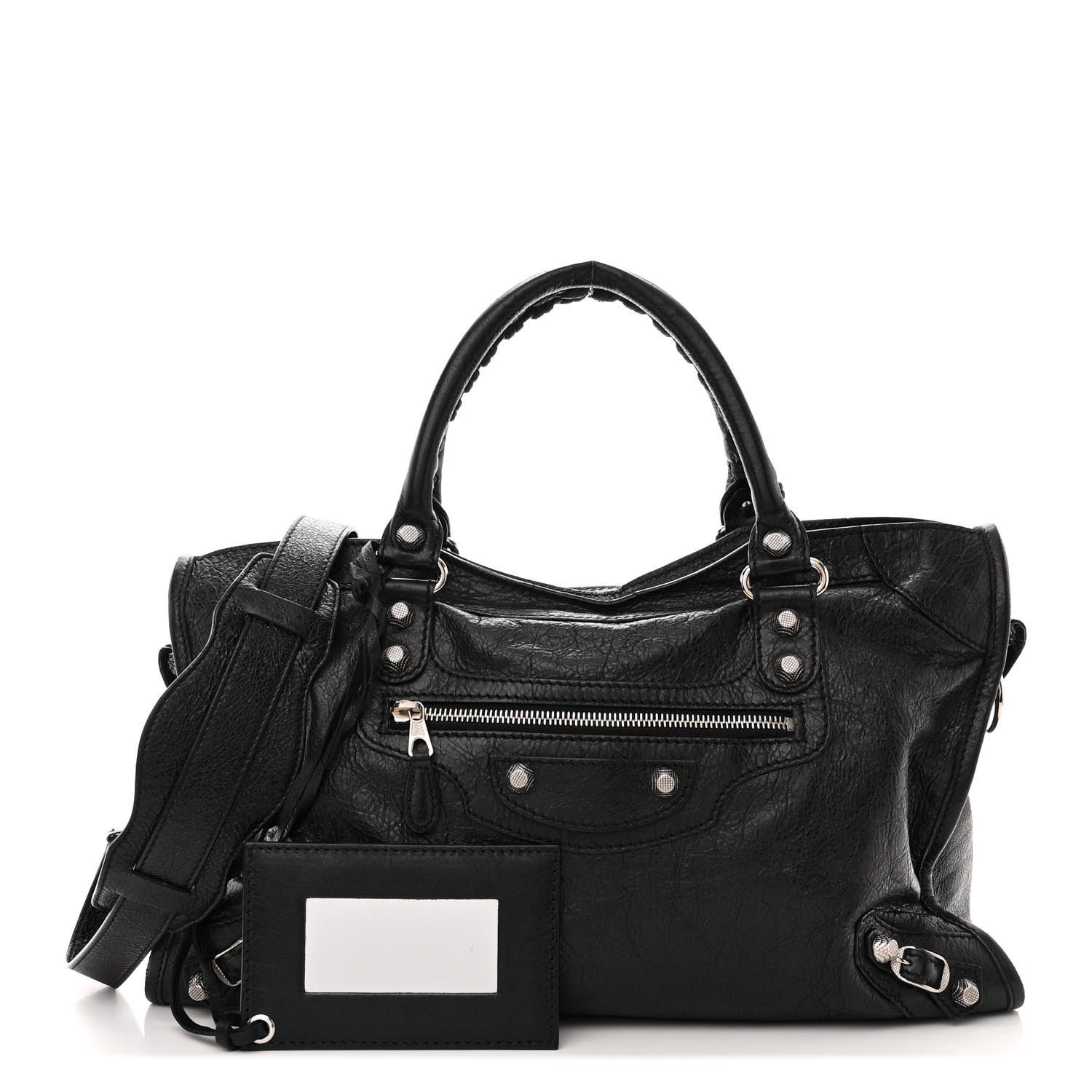 Agneau Giant 12 Silver Hardware City Black | FASHIONPHILE (US)