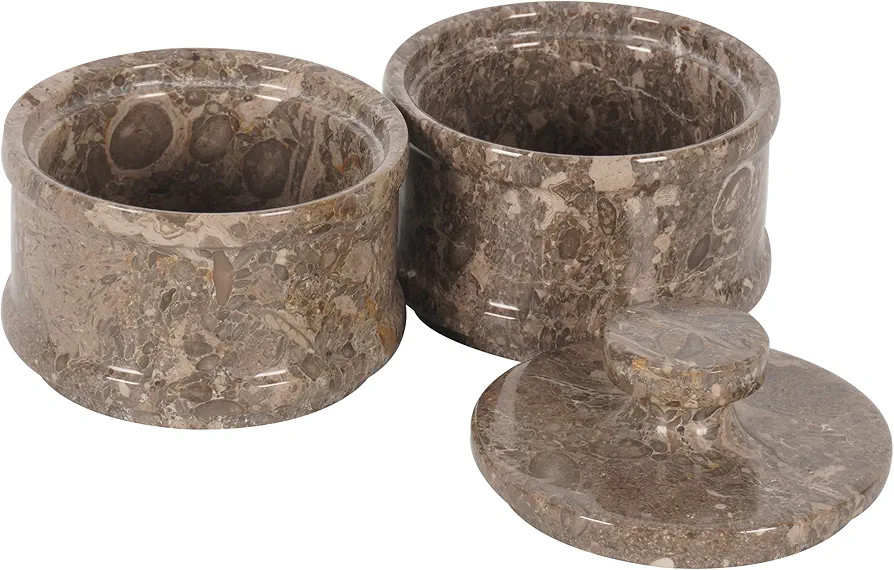 Radicaln Salt & Pepper Bowl – 5” Handmade Marble Oceanic Dual Salt Cellar With Lid – 2” E... | Amazon (US)