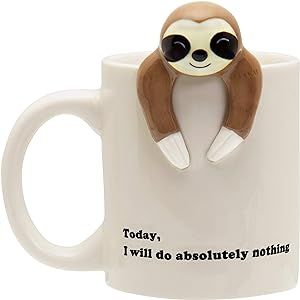 Funny Sloth Coffee Mug, Cute Sloth Gifts For Women and Men, White Elephant - Secret Santa - Birth... | Amazon (US)