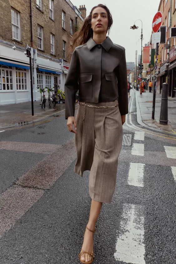 FAUX LEATHER CROPPED JACKET | Zara US