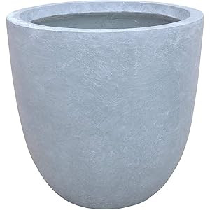 Kante RC0050B-C60611 Lightweight Concrete Modern Outdoor Round Planter, 14" x 14" x 12", Slate Gray | Amazon (US)