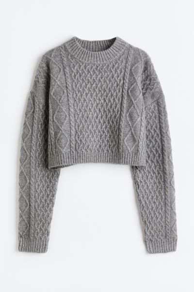 Cable-knit Sweater - Gray - Ladies | H&M US | H&M (US + CA)
