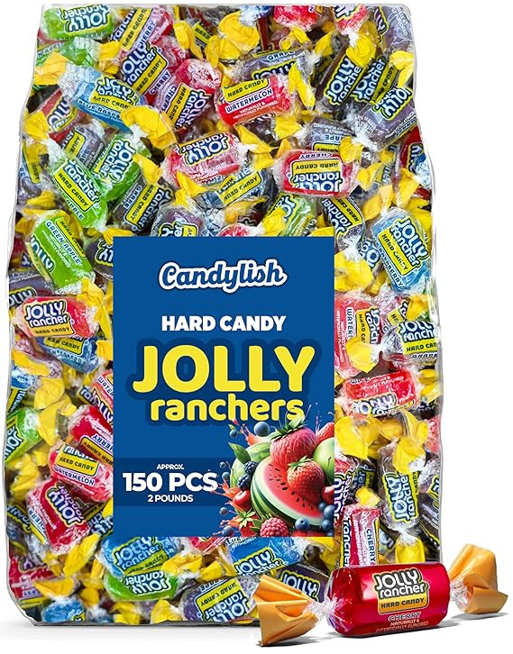 Jolly Ranchers Hard Candy Assorted - 2 LB Bulk Bag (Approximately 150 Pieces) - Fruit-Flavored Pa... | Amazon (US)