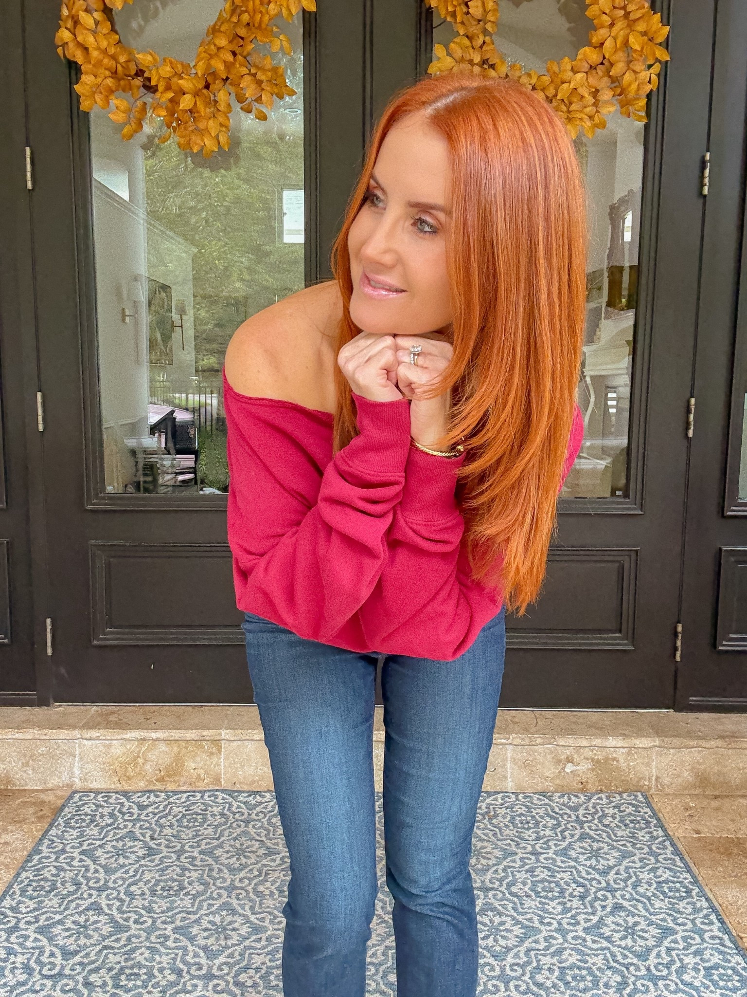 Love this burgandy off the shoulder sweater shirt❤️

#LTKSeasonal #LTKOver40 #LTKStyleTip