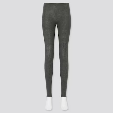 WOMEN RIBBED SLIT LEGGINGS | UNIQLO (US)
